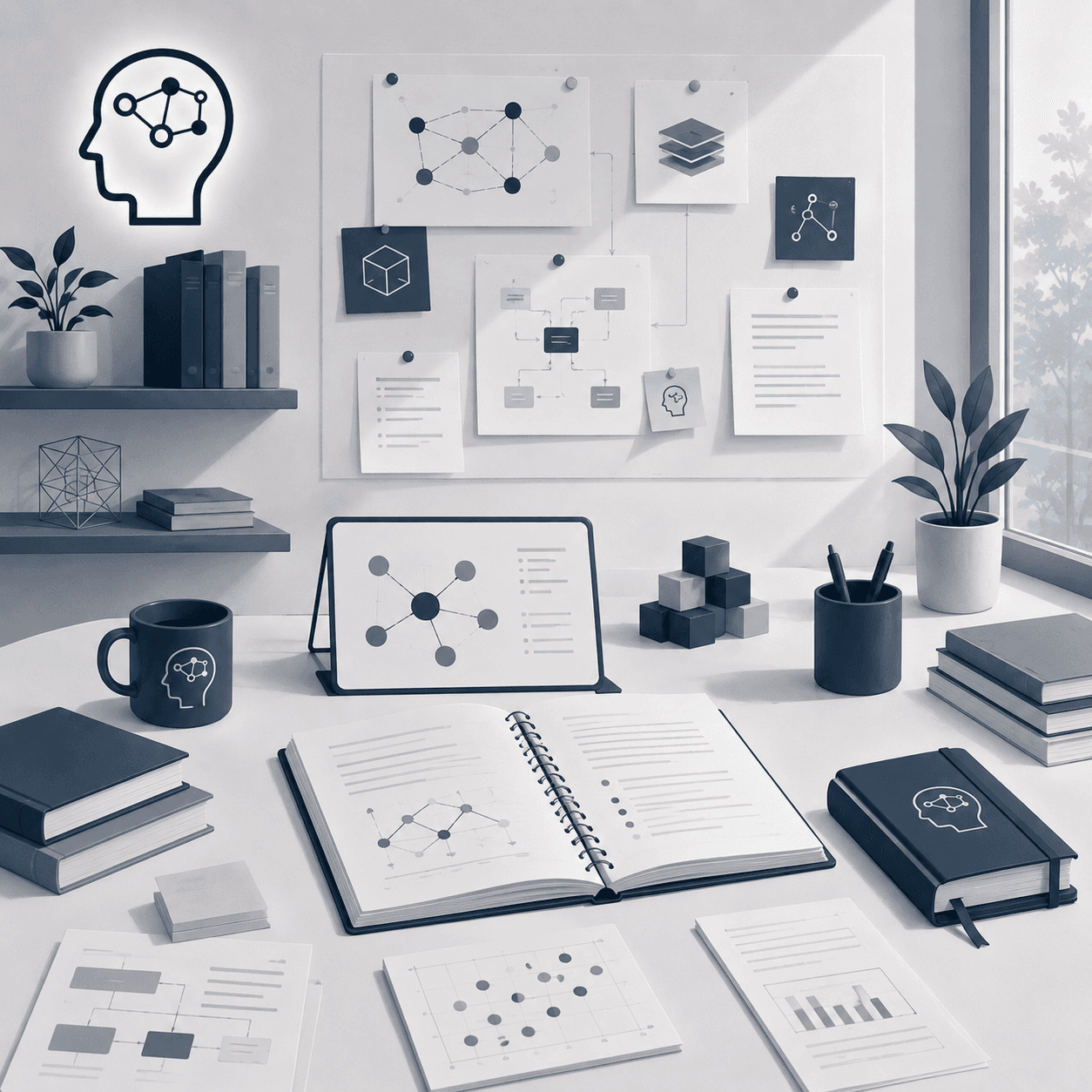 Illustration representing HumemAI news, research updates, and structured knowledge